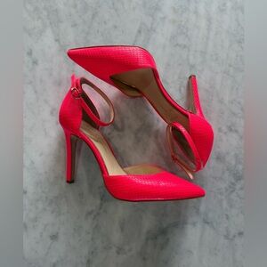 Jessica Simpson Hot Pink Pointed Toe Ankle Strap Stiletto Heels Size 9